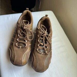 Skechers Brown Leather Suede Lace-up Sneaker Size 8